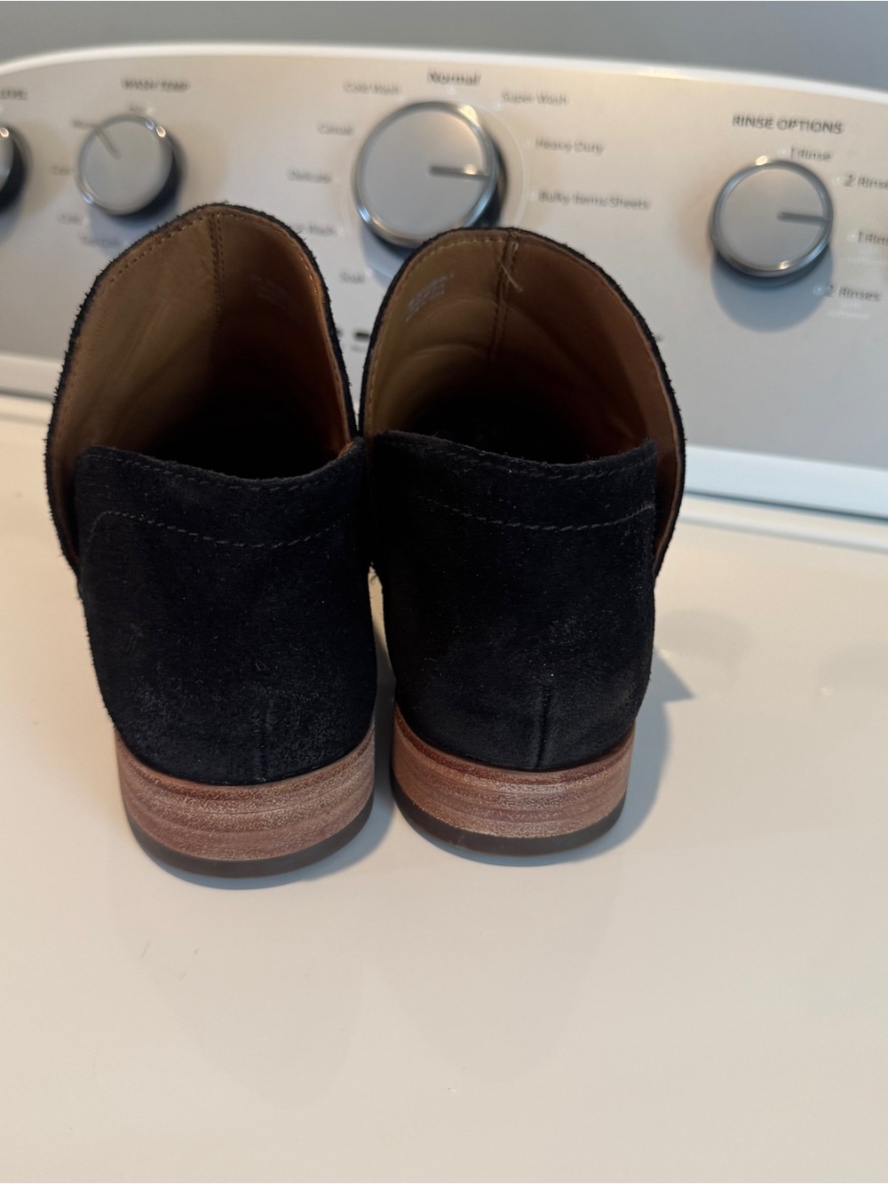 Frye Elyssa Shootie Ankle Boots Black Suede Leather 9M - Picture 3 of 9